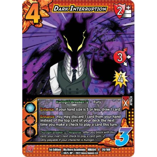 Dark Interruption, 020/108, C, UniVersus, MHA04 League of Villains