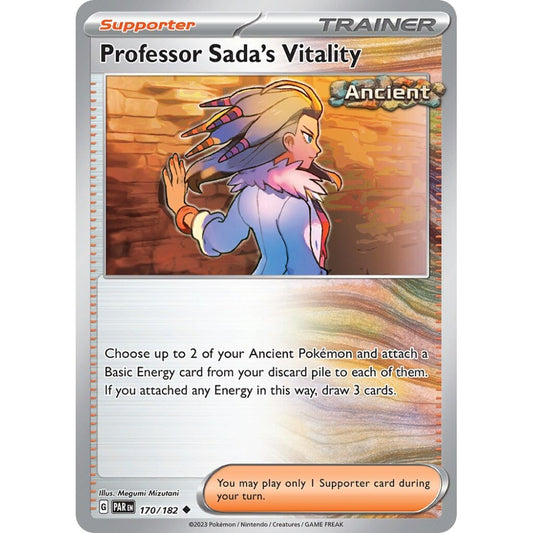 Professor Sada's Vitality Uncommon 170/182 Pokemon Card Game Paradox Rift