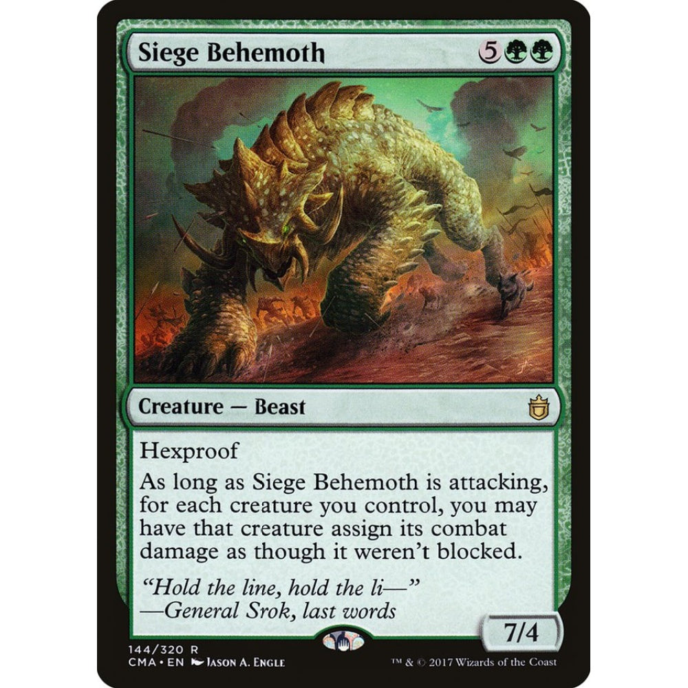 Siege Behemoth rare 144 Magic the Gathering Commander Anthology