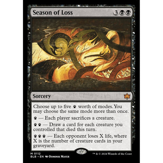 Season of Loss, 112, mythic, Magic: The Gathering, Bloomburrow