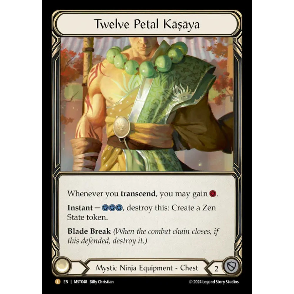 Twelve Petal Kāṣāya MST048-RF Legendary Flesh & Blood Trading Card Game Part the Mistveil in Rainbow Foil Art