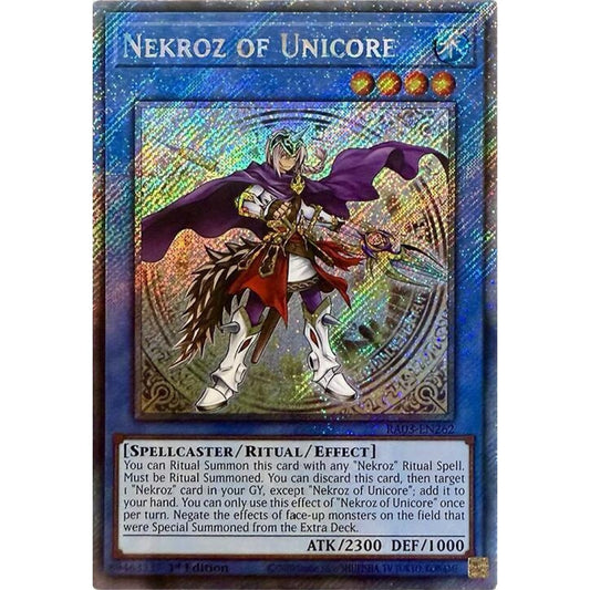 Nekroz of Unicore (Platinum Secret Rare) RA03-EN262 Platinum Rare Yu-Gi-Oh Quarter Century Bonanza
