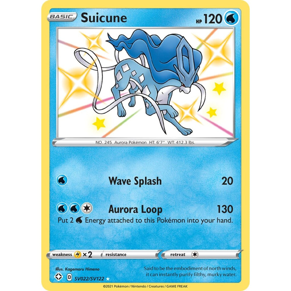 Suicune Rare Shiny SV022/SV122 Pokemon Card Game Shining Fates
