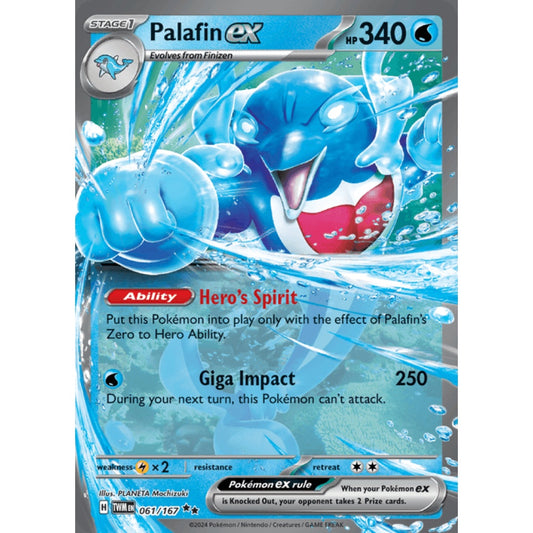 Palafin ex Double Rare 061/167 Pokemon Card Game Twilight Masquerade