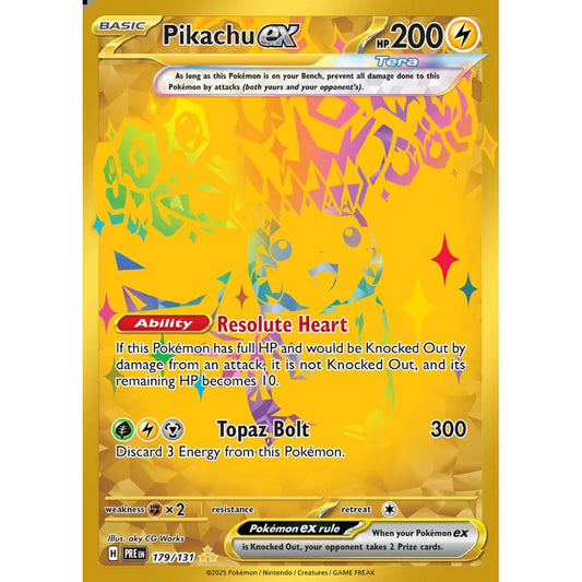 Pikachu ex Hyper Rare 179/131 Pokemon Card Game Prismatic Evolutions