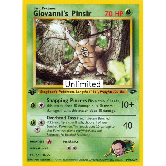 Giovanni's Pinsir Rare 24/132 Pokemon Card Game Gym Challenge