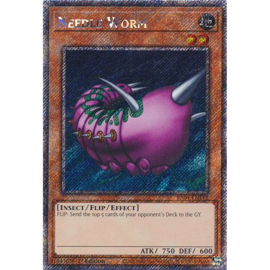 Needle Worm RA04-EN112 Platinum Platinum Secret Rare Yu-Gi-Oh Quarter Century Stampede in Art