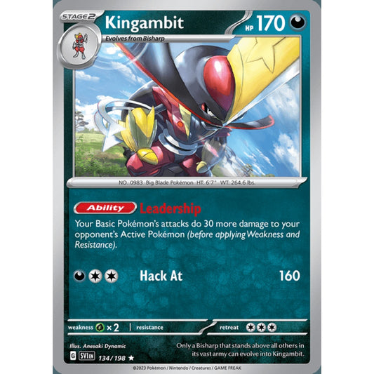 Kingambit Rare 134/198 Pokemon Card Game Scarlet & Violet