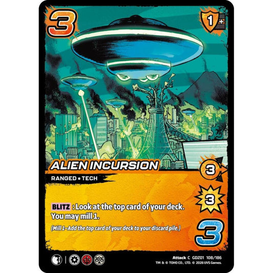 Alien Incursion GDZ01 108/186 GDZ01 Universus Godzilla: Reign of Kaiju Attack C