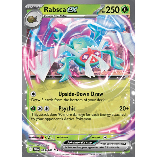 Rabsca ex Double Rare 025/182 Pokemon Card Game Destined Rivals