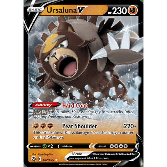 Ursaluna V Double Rare 102/195 Pokemon Card Game Silver Tempest