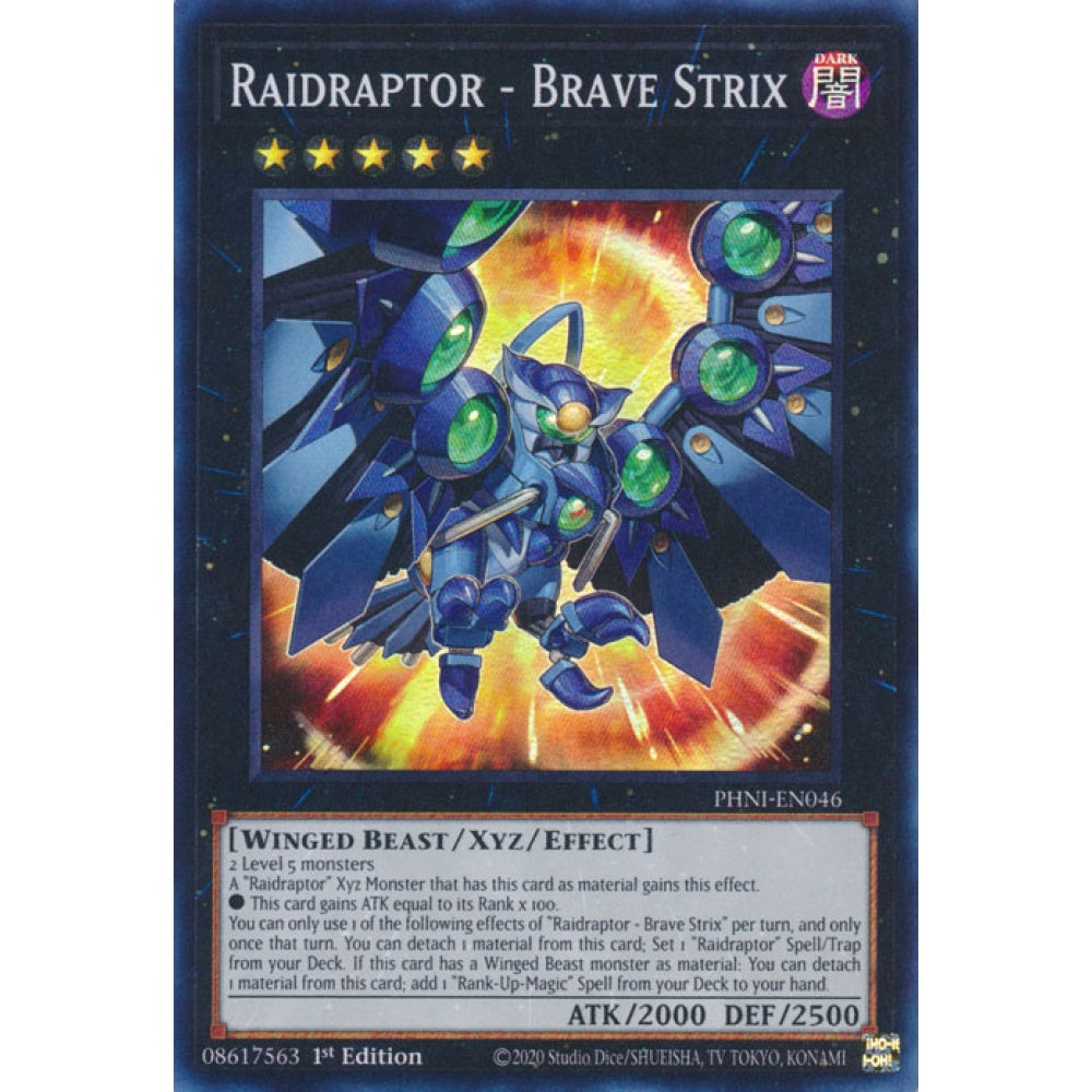 Raidraptor - Brave Strix PHNI-EN046 Super Super Rare Yu-Gi-Oh Phantom Nightmare in Art