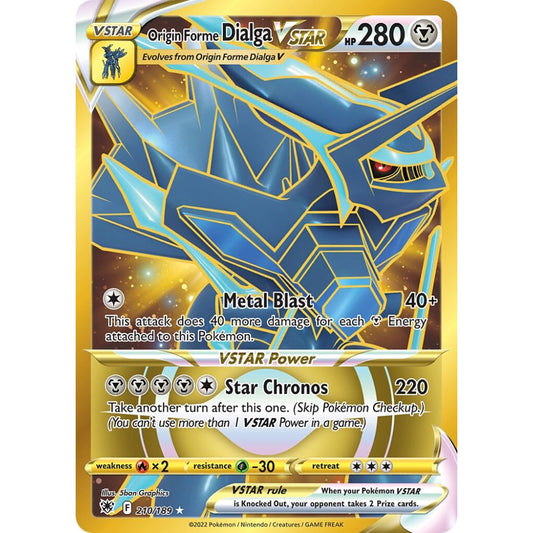 Origin Forme Dialga VSTAR Rare Secret 210/189 Pokemon Card Game Astral Radiance