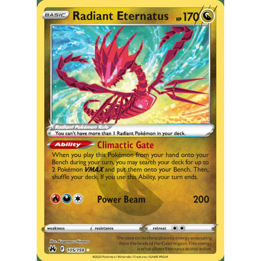 Radiant Eternatus Radiant Rare 105/159 Pokemon Card Game Crown Zenith