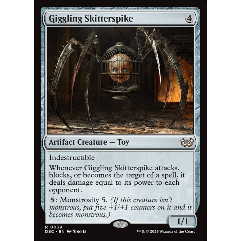 Giggling Skitterspike, 39, rare, Magic: The Gathering, Duskmourn: House of Horror