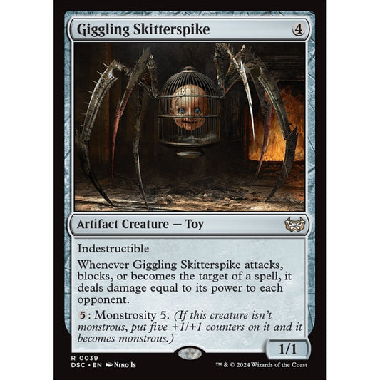Giggling Skitterspike, 39, rare, Magic: The Gathering, Duskmourn: House of Horror