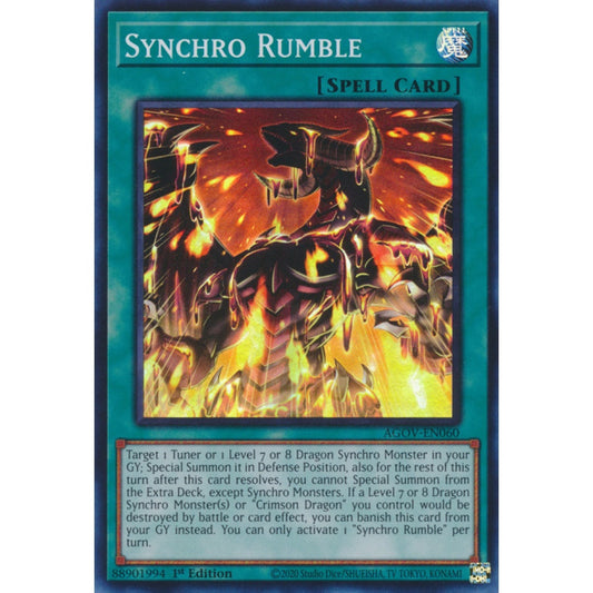 Synchro Rumble AGOV-EN060 Super Super Rare Yu-Gi-Oh Age of Overlord in Art