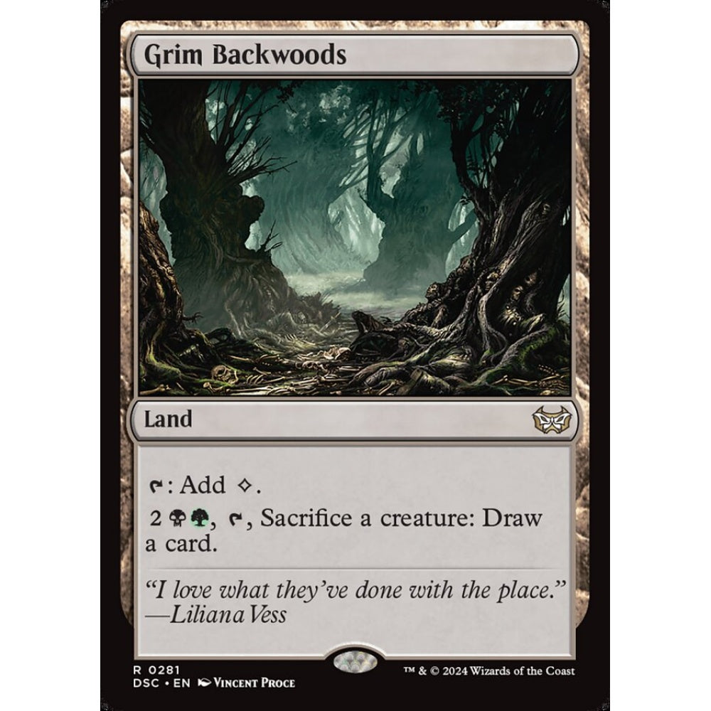 Grim Backwoods, 281, rare, Magic: The Gathering, Duskmourn: House of Horror