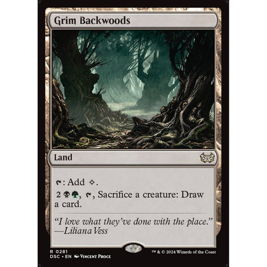 Grim Backwoods, 281, rare, Magic: The Gathering, Duskmourn: House of Horror