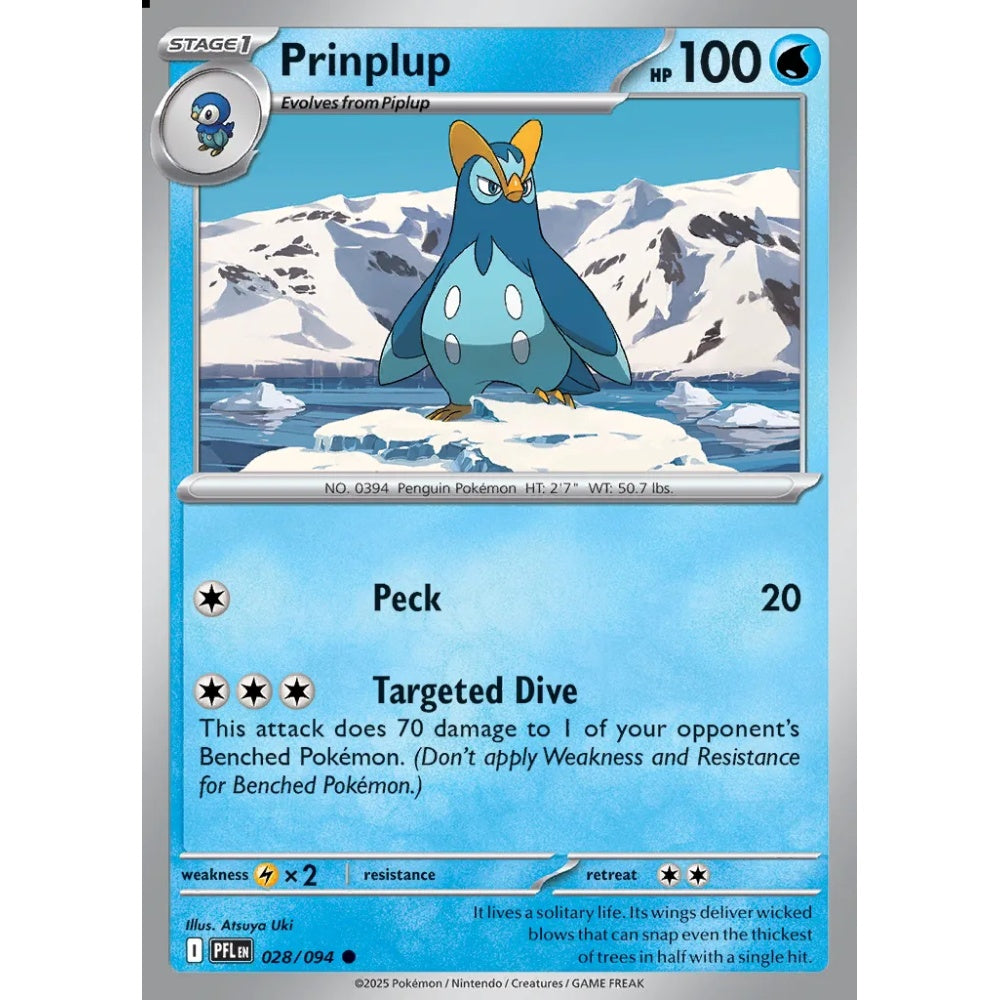 Prinplup Common 028/094 Pokemon Card Game Phantasmal Flames