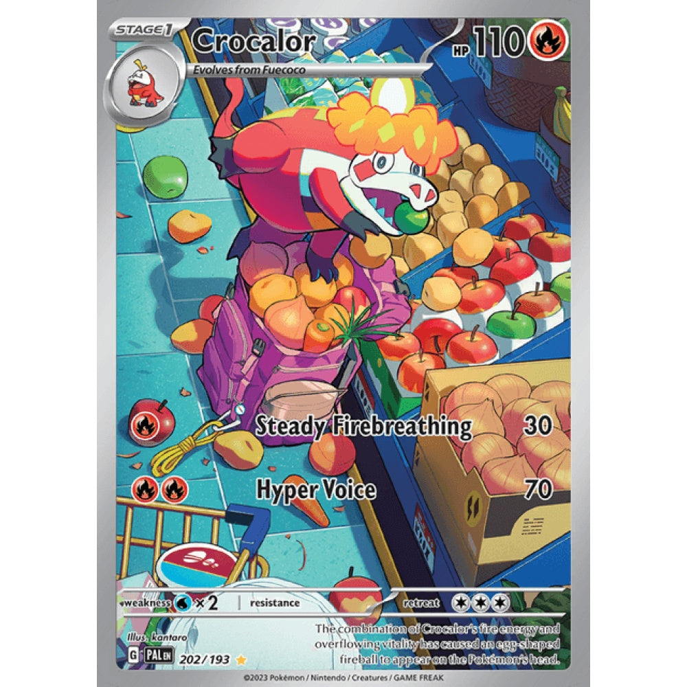 Crocalor Illustration Rare 202/193 Pokemon Card Game Paldea Evolved