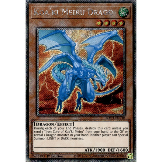 Koa'ki Meiru Drago RA03-EN218 QCR Quarter Century Secret Rare Yu-Gi-Oh Quarter Century Bonanza in Art