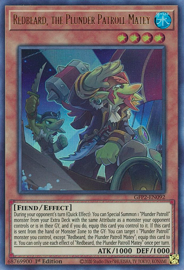 Redbeard, the Plunder Patroll Matey GFP2-EN092 Ultra Ultra Rare Yu-Gi-Oh Ghosts From the Past: The 2nd Haunting in Art