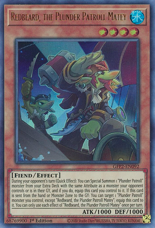 Redbeard, the Plunder Patroll Matey GFP2-EN092 Ultra Ultra Rare Yu-Gi-Oh Ghosts From the Past: The 2nd Haunting in Art