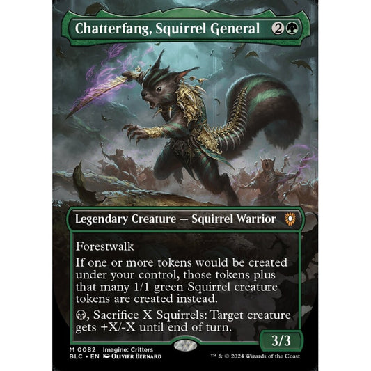 Chatterfang, Squirrel General, 82, mythic, Magic: The Gathering, Bloomburrow