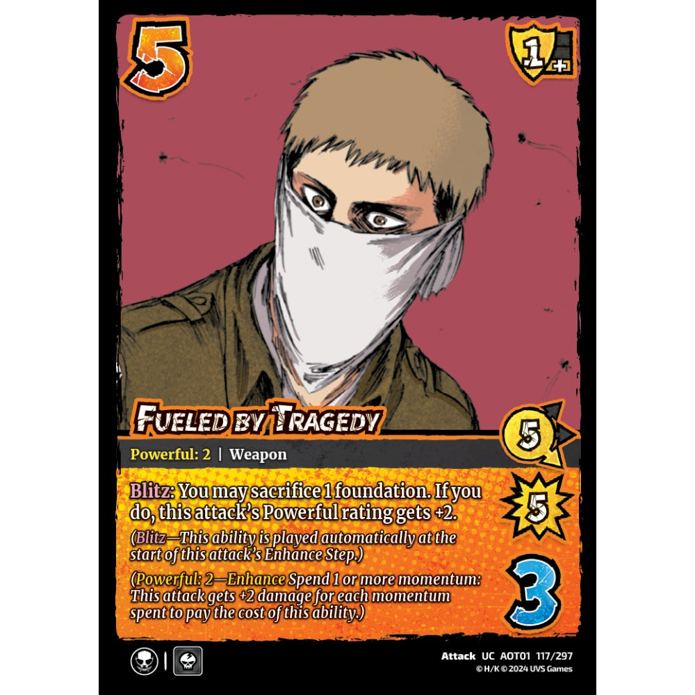 Fueled by Tragedy, 117/297, UC, UniVersus, Attack on Titan: Battle for Humanity