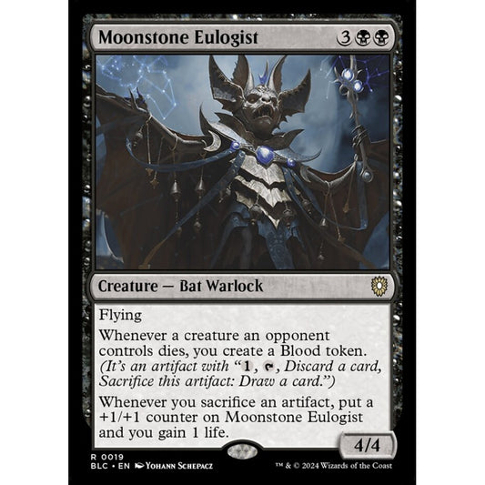 Moonstone Eulogist, 19, rare, Magic: The Gathering, Bloomburrow