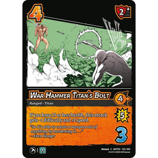 War Hammer Titan's Bolt 135/189 AOT03 Universus Attack on Titan: Apocalypse Attack C