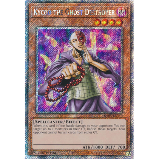 Kycoo the Ghost Destroyer RA03-EN110 Platinum Platinum Secret Rare Yu-Gi-Oh Quarter Century Bonanza in Art