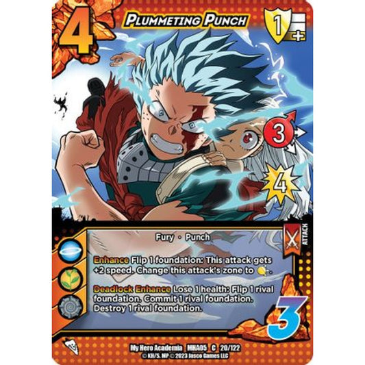 Plummeting Punch, 20/122, C, UniVersus, MHA05 Undaunted Raid