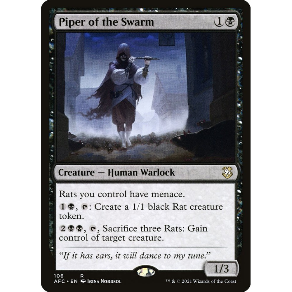 Piper of the Swarm rare 106 Magic the Gathering Forgotten Realms Commander