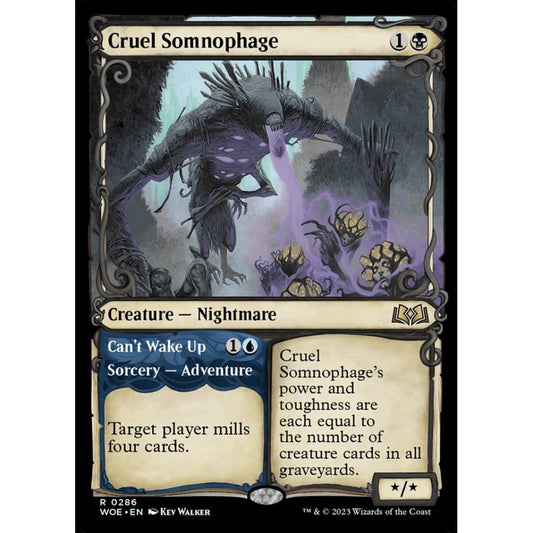 Cruel Somnophage // Can't Wake Up, rare, 286, Magic the Gathering, Wilds of Eldraine