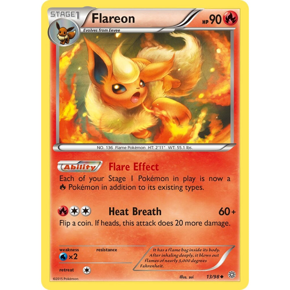 Flareon Uncommon 13/98 Pokemon Card Game Ancient Origins