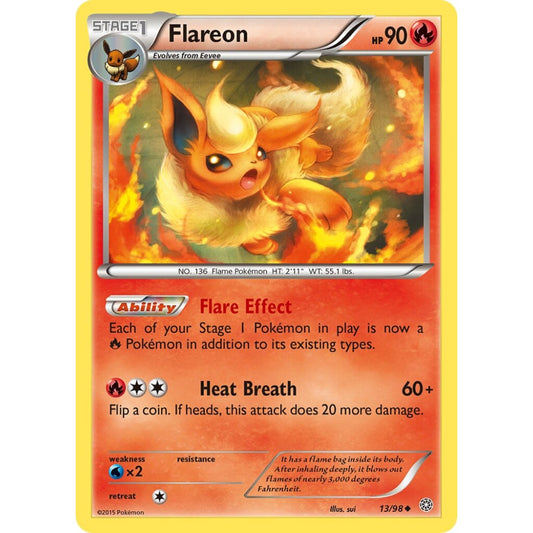 Flareon Uncommon 13/98 Pokemon Card Game Ancient Origins