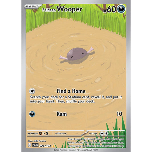 Paldean Wooper Illustration Rare 221/193 Pokemon Card Game Paldea Evolved