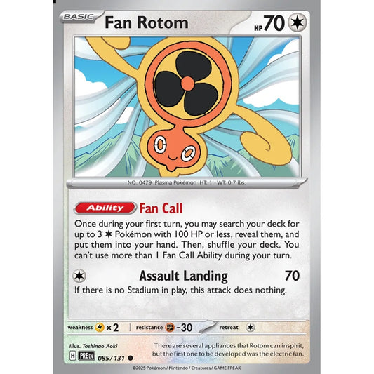 Fan Rotom Common 085/131 Pokemon Card Game Prismatic Evolutions