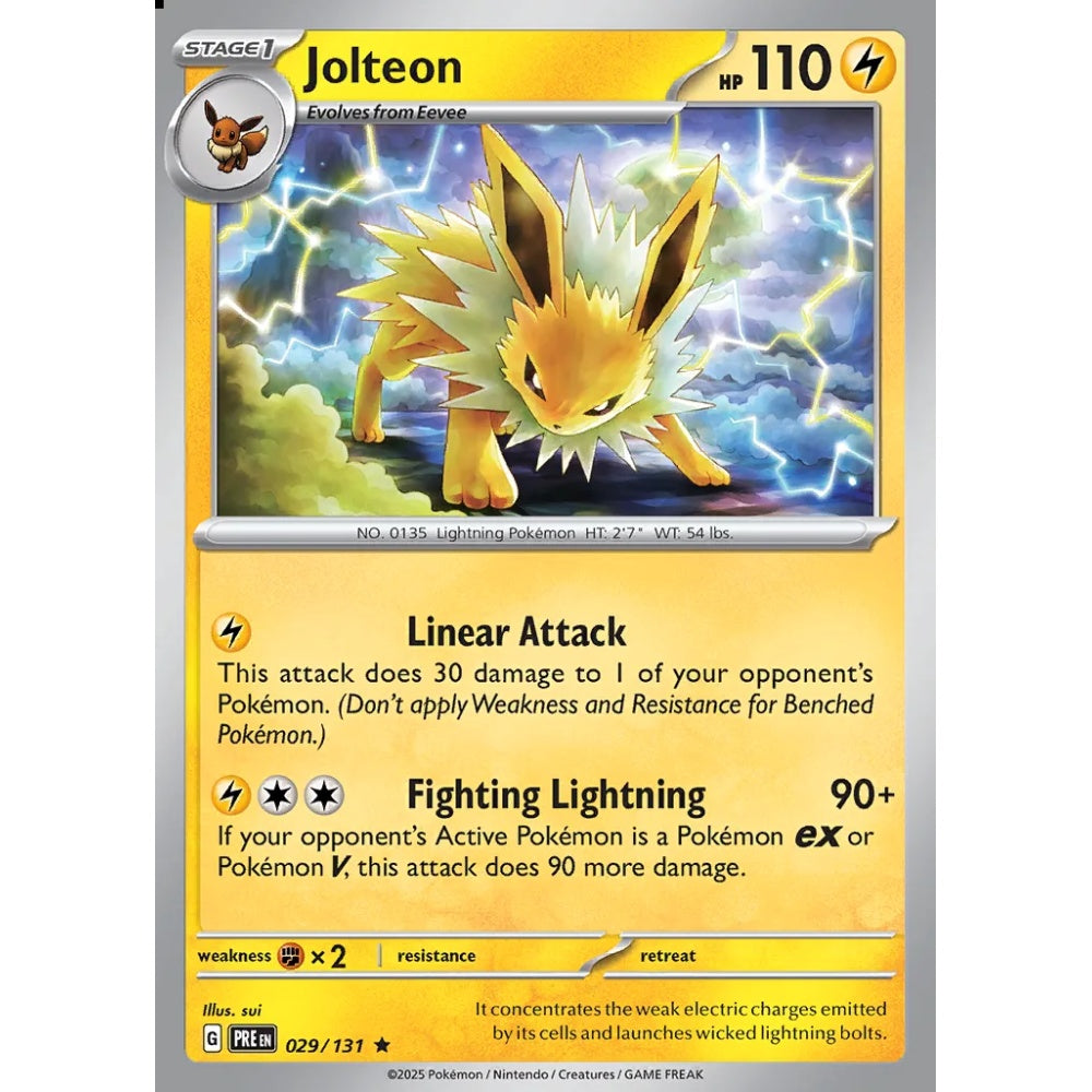 Jolteon Rare 029/131 Pokemon Card Game Prismatic Evolutions