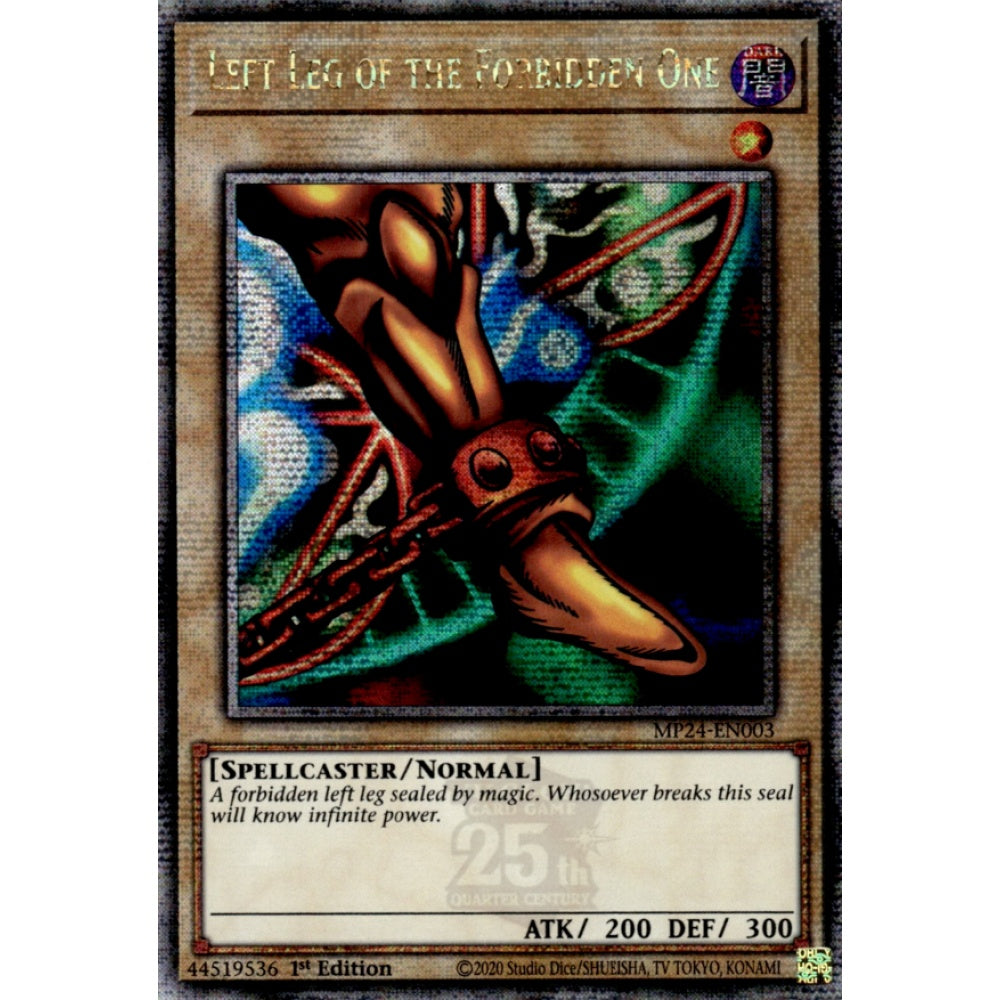 Left Leg of the Forbidden One MP24-EN003 QCR Quarter Century Secret Rare Yu-Gi-Oh 25th Anniversary Tin: Dueling Mirrors in Art