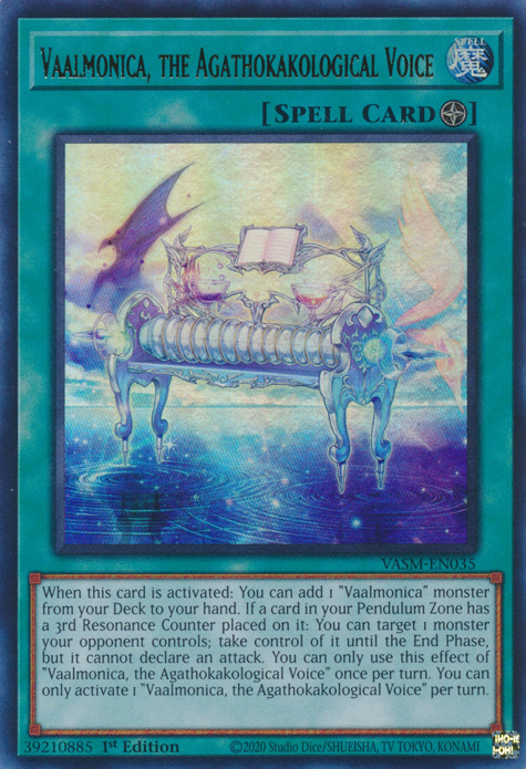Vaalmonica, the Agathokakological Voice VASM-EN035 Collector's Rare Collector's Rare Yu-Gi-Oh Valiant Smashers in Art