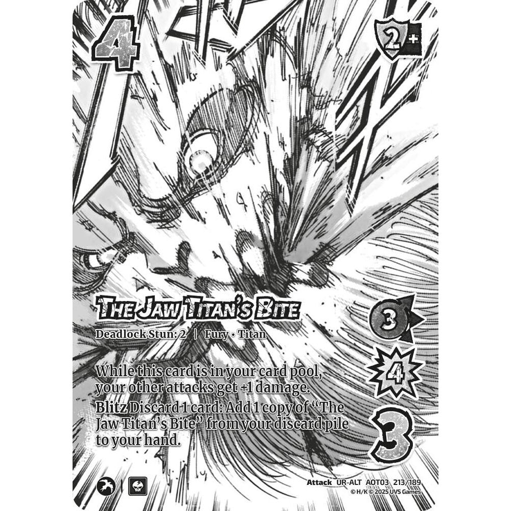 The Jaw Titan's Bite 213/189 AOT03 Universus Attack on Titan: Apocalypse Attack UR-ALT