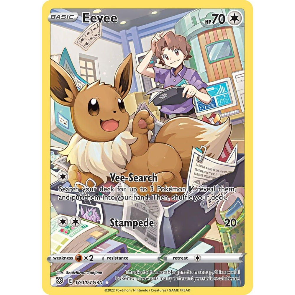 Eevee Rare Holo TG11/TG30 Pokemon Card Game Brilliant Stars