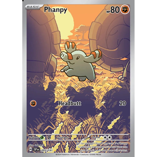 Phanpy Illustration Rare 205/191 Pokemon Card Game Surging Sparks