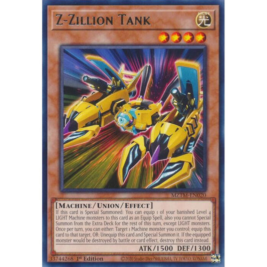 Z-Zillion Tank MZTM-EN020 Rare Yu-Gi-Oh Maze of the Master
