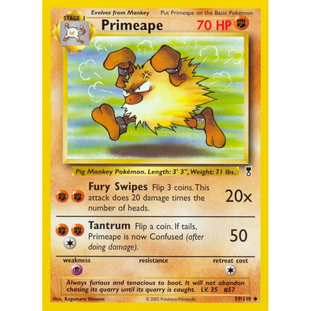 Primeape Uncommon 59/110 Pokemon Card Game Legendary Collection