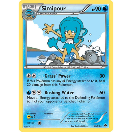 Simipour Rare 23/98 Pokemon Card Game Emerging Powers