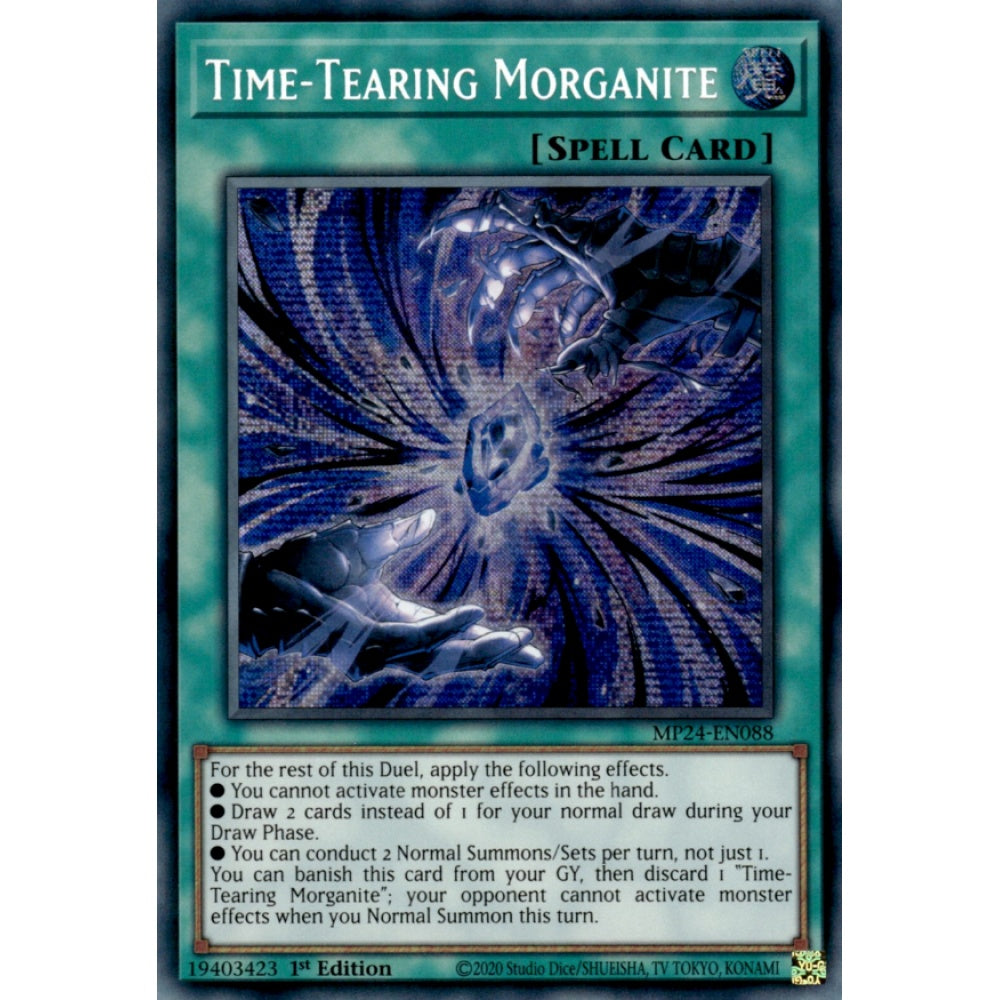 Time-Tearing Morganite, MP24-EN088, Prismatic Secret Rare, Yu-Gi-Oh!, 25th Anniversary Tin: Dueling Mirrors